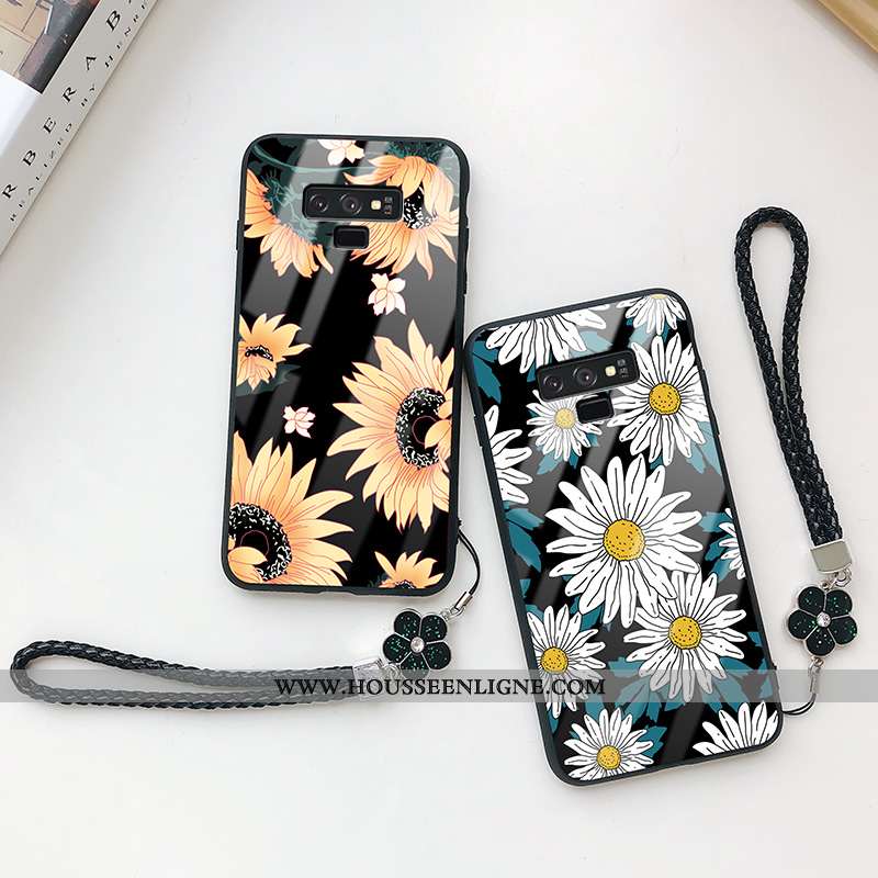 Étui Samsung Galaxy Note 9 Protection Verre Tempérer Cœur Tout Compris Téléphone Portable Noir
