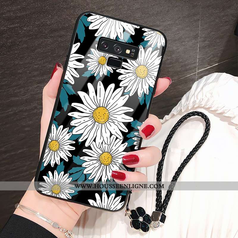 Étui Samsung Galaxy Note 9 Protection Verre Tempérer Cœur Tout Compris Téléphone Portable Noir