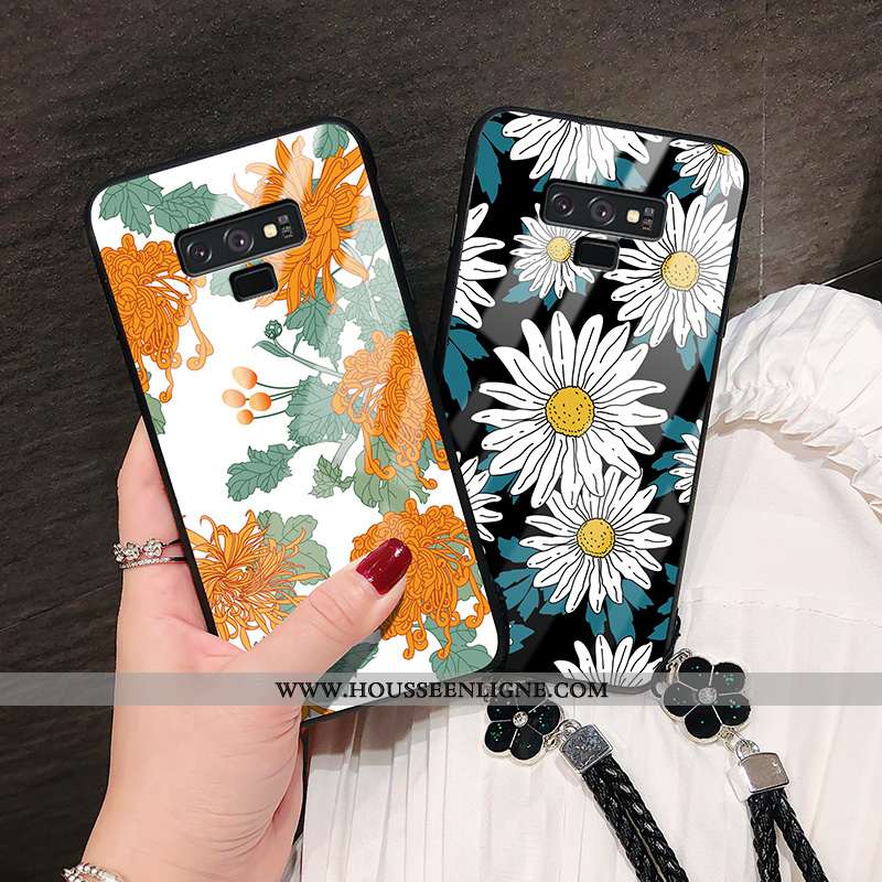 Étui Samsung Galaxy Note 9 Protection Verre Tempérer Cœur Tout Compris Téléphone Portable Noir