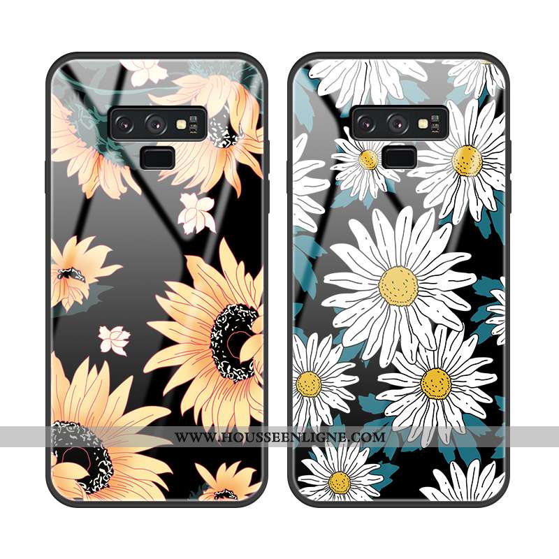 Étui Samsung Galaxy Note 9 Protection Verre Tempérer Cœur Tout Compris Téléphone Portable Noir