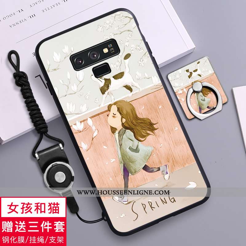 Étui Samsung Galaxy Note 9 Silicone Délavé En Daim Amoureux Tout Compris Coque Fluide Doux Verte