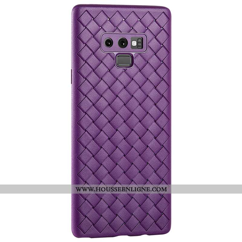 Étui Samsung Galaxy Note 9 Silicone Protection Tout Compris Téléphone Portable Net Rouge Cuir Violet