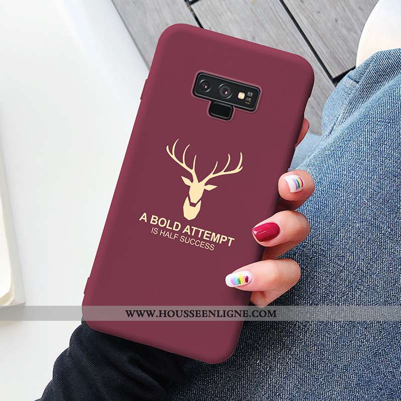 Étui Samsung Galaxy Note 9 Ultra Tendance Étoile Cerf Silicone Net Rouge Rose