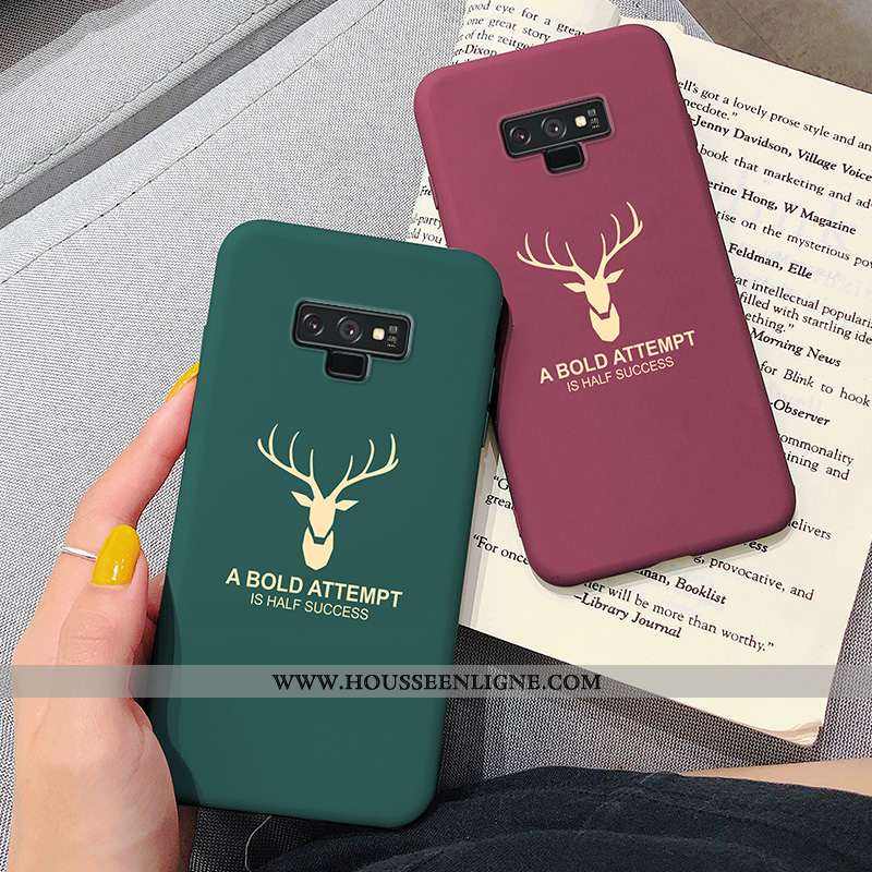 Étui Samsung Galaxy Note 9 Ultra Tendance Étoile Cerf Silicone Net Rouge Rose