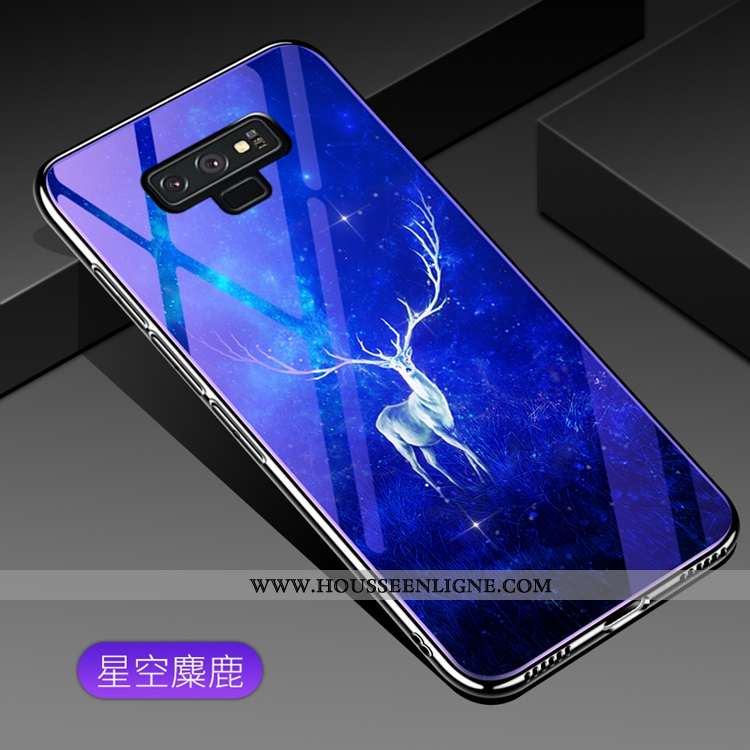 Étui Samsung Galaxy Note 9 Verre Mode Violet Téléphone Portable Étoile Coque