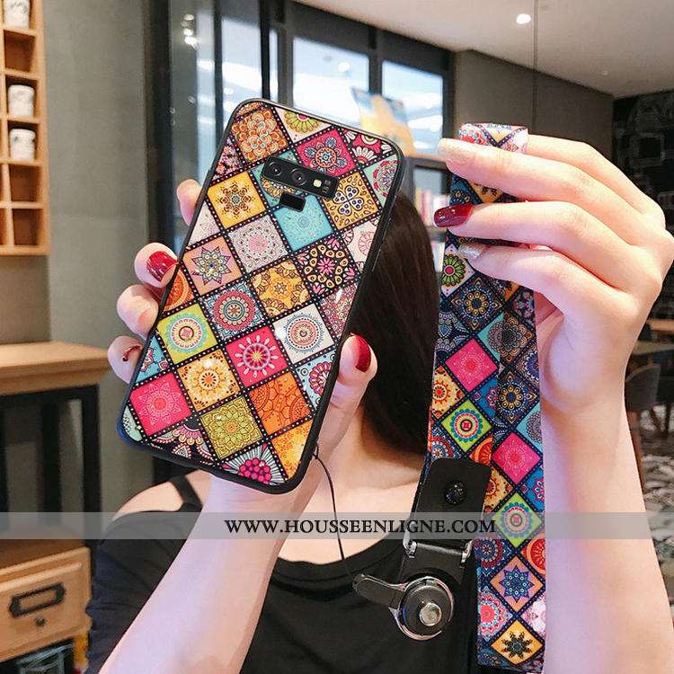 Étui Samsung Galaxy Note 9 Verre Tendance Téléphone Portable Vent Europe Net Rouge