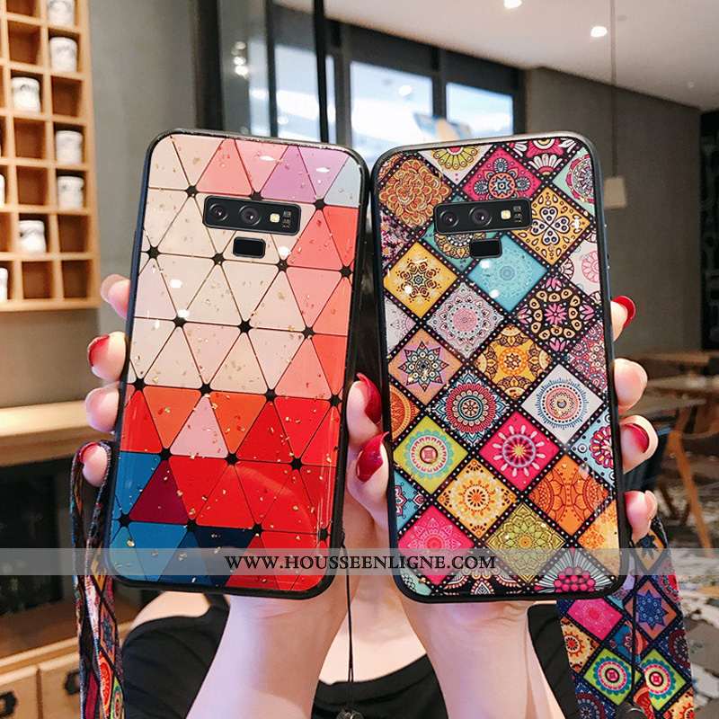 Étui Samsung Galaxy Note 9 Verre Tendance Téléphone Portable Vent Europe Net Rouge