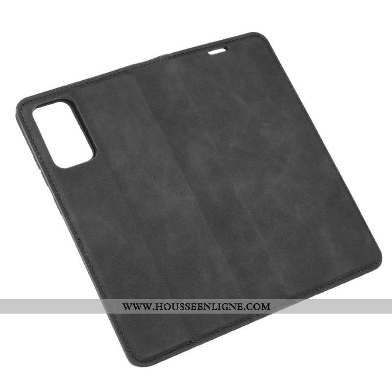 Étui Samsung Galaxy Note20 Cuir Housse Magnétisme Incassable Étoile Téléphone Portable Noir