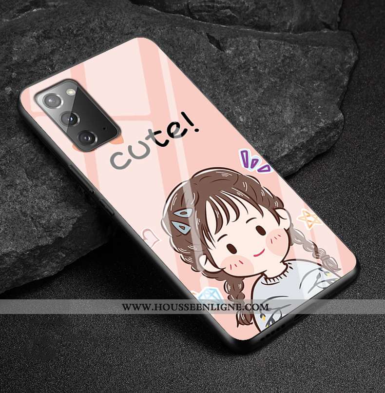 Étui Samsung Galaxy Note20 Dessin Animé Tendance Fluide Doux Étoile Coque Miroir Rose