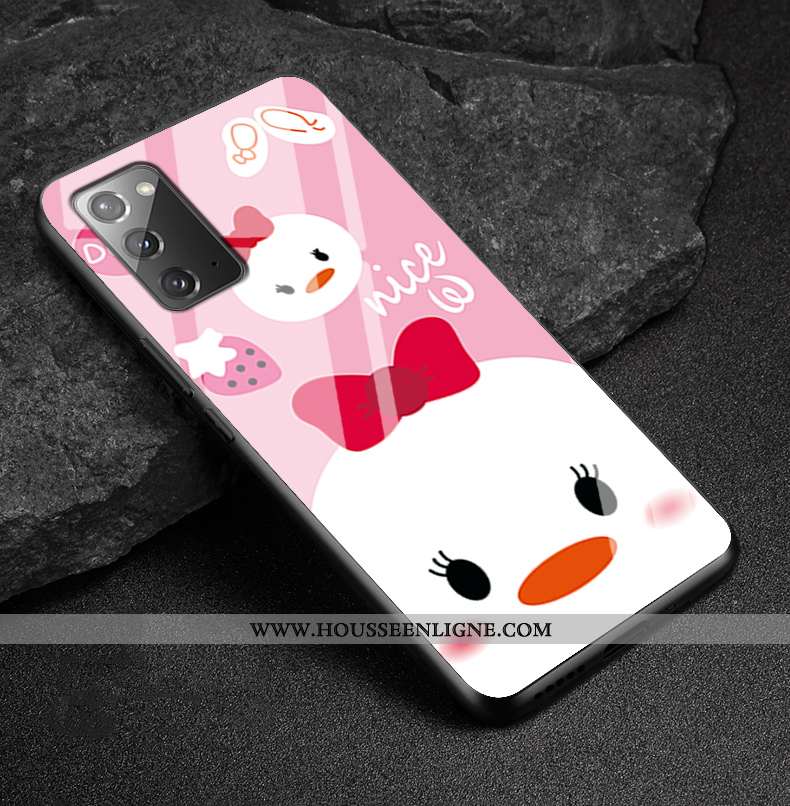 Étui Samsung Galaxy Note20 Dessin Animé Tendance Fluide Doux Étoile Coque Miroir Rose