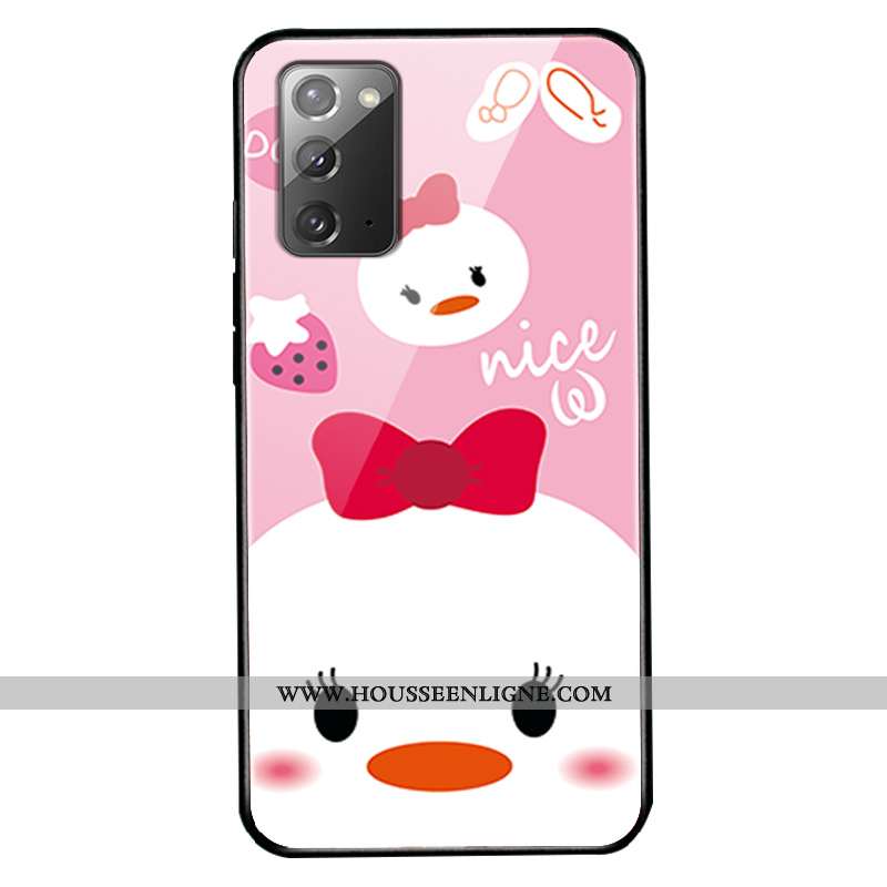 Étui Samsung Galaxy Note20 Dessin Animé Tendance Fluide Doux Étoile Coque Miroir Rose