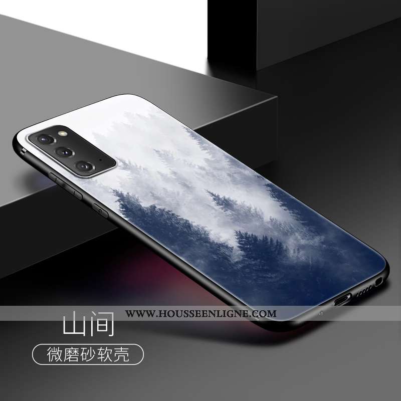 Étui Samsung Galaxy Note20 Délavé En Daim Personnalité Vent Téléphone Portable Clair Coque Silicone 