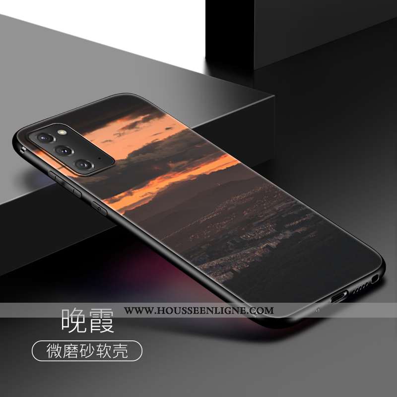Étui Samsung Galaxy Note20 Délavé En Daim Personnalité Vent Téléphone Portable Clair Coque Silicone 