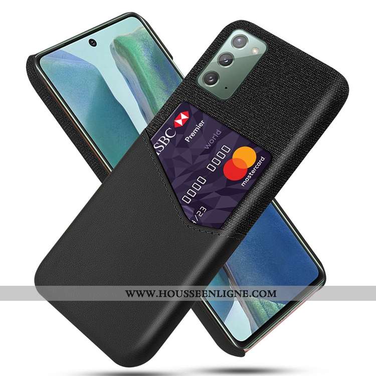 Étui Samsung Galaxy Note20 Délavé En Daim Étoile Jaune Incassable Téléphone Portable Carte Coque