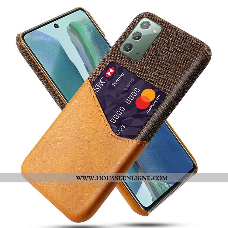 Étui Samsung Galaxy Note20 Délavé En Daim Étoile Jaune Incassable Téléphone Portable Carte Coque