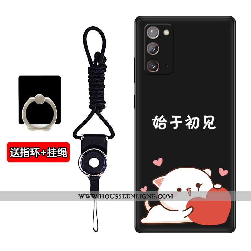 Étui Samsung Galaxy Note20 Silicone Délavé En Daim Téléphone Portable Étoile Évasé Noir Fluide Doux