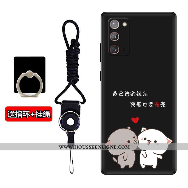 Étui Samsung Galaxy Note20 Silicone Délavé En Daim Téléphone Portable Étoile Évasé Noir Fluide Doux