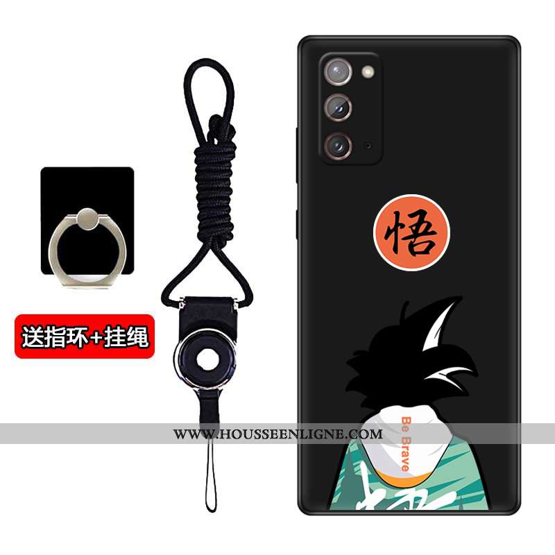 Étui Samsung Galaxy Note20 Silicone Délavé En Daim Téléphone Portable Étoile Évasé Noir Fluide Doux