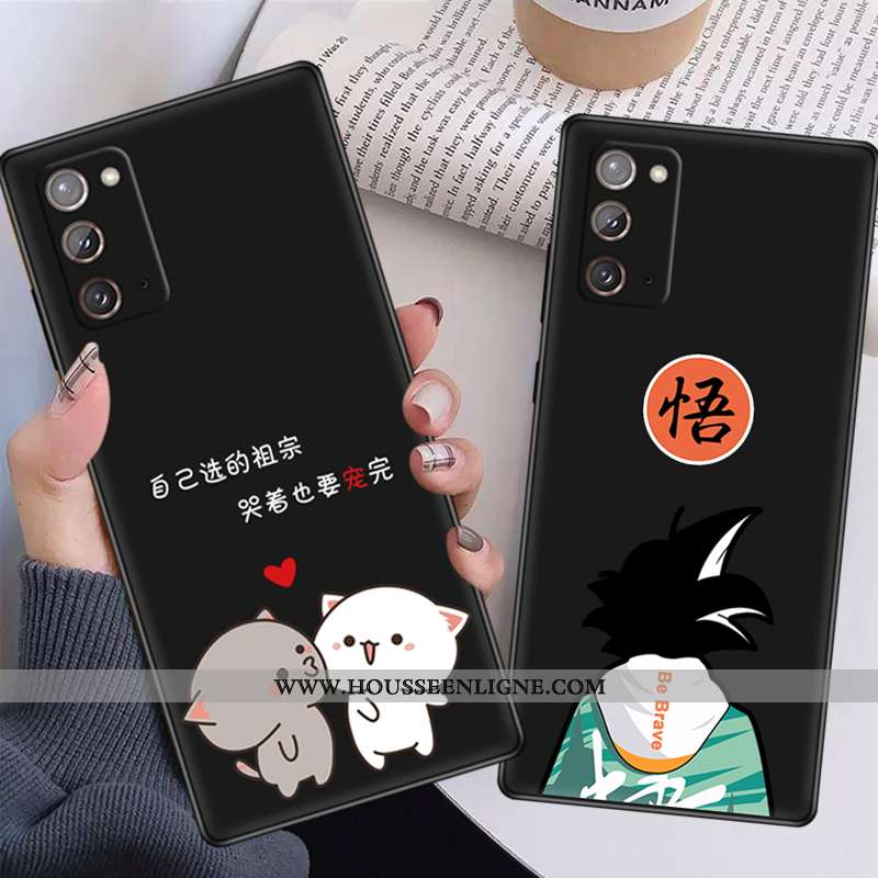 Étui Samsung Galaxy Note20 Silicone Délavé En Daim Téléphone Portable Étoile Évasé Noir Fluide Doux