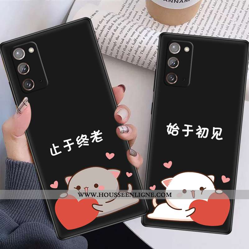 Étui Samsung Galaxy Note20 Silicone Délavé En Daim Téléphone Portable Étoile Évasé Noir Fluide Doux