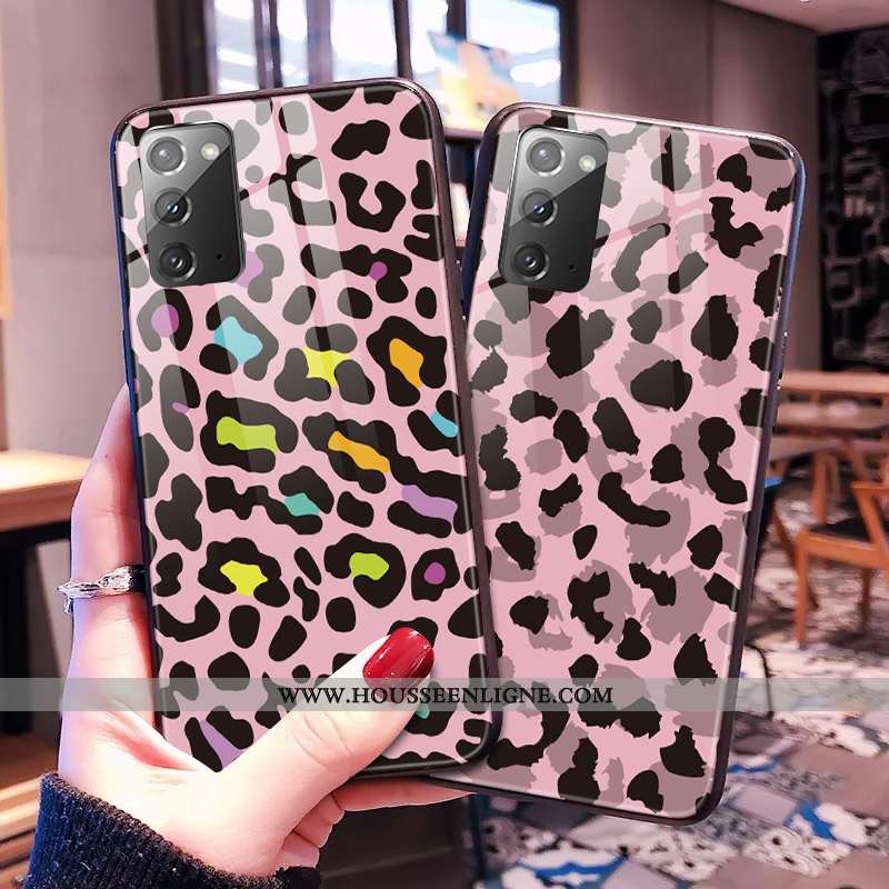 Étui Samsung Galaxy Note20 Tendance Modèle Fleurie Coque Incassable Rose Verre Tout Compris