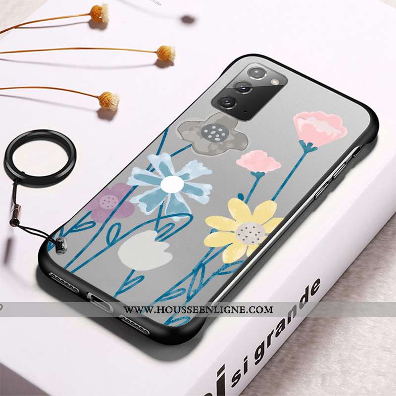 Étui Samsung Galaxy Note20 Transparent Modèle Téléphone Portable Border Coque Difficile Frais Gris