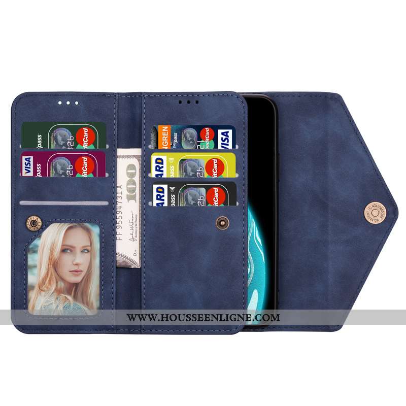 Étui Samsung Galaxy Note20 Ultra Cuir Housse Bleu Marin Téléphone Portable Étoile Coque Bleu Foncé