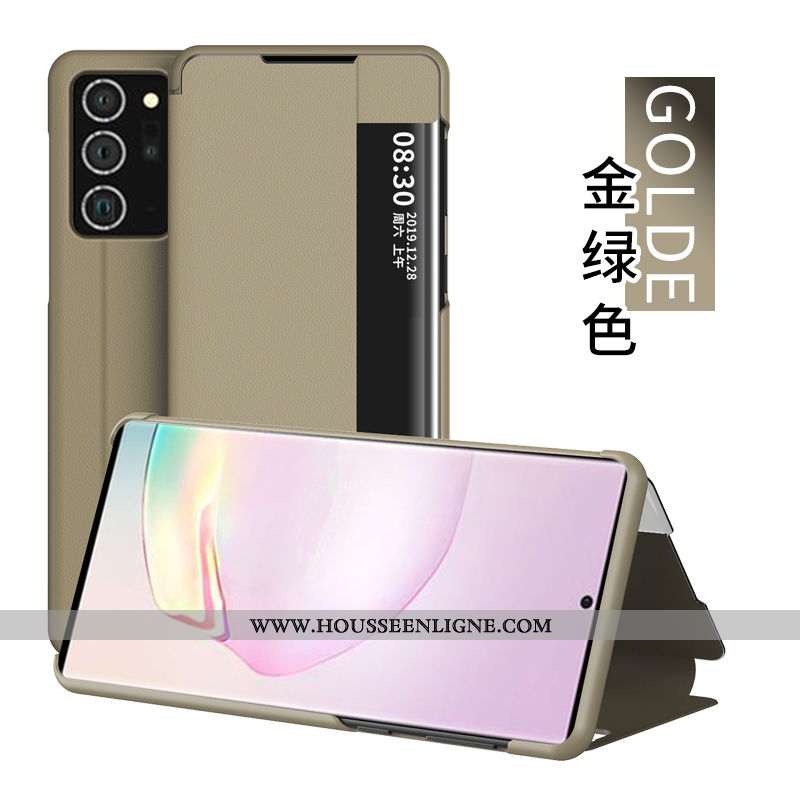 Étui Samsung Galaxy Note20 Ultra Cuir Windows Tout Compris Rose Téléphone Portable Housse