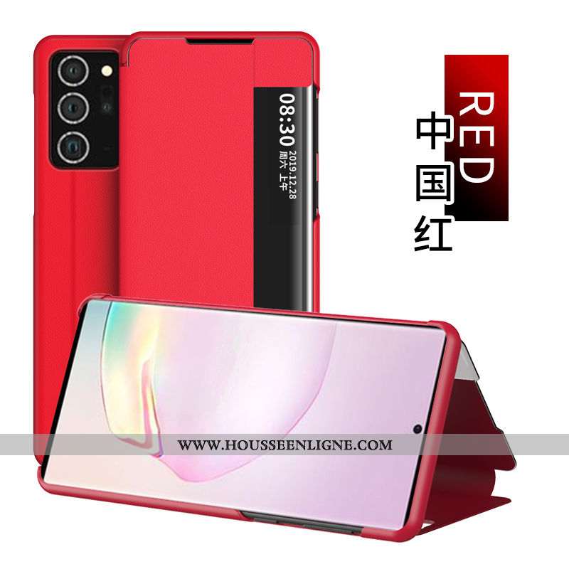 Étui Samsung Galaxy Note20 Ultra Cuir Windows Tout Compris Rose Téléphone Portable Housse