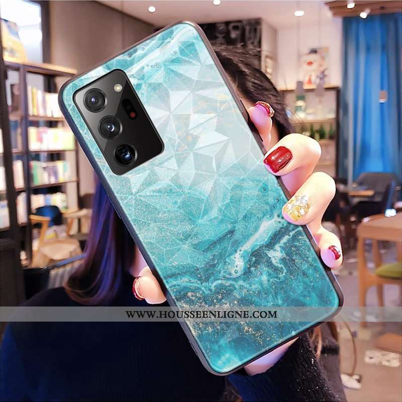 Étui Samsung Galaxy Note20 Ultra Modèle Fleurie Fluide Doux Rose Téléphone Portable Étoile Losange C
