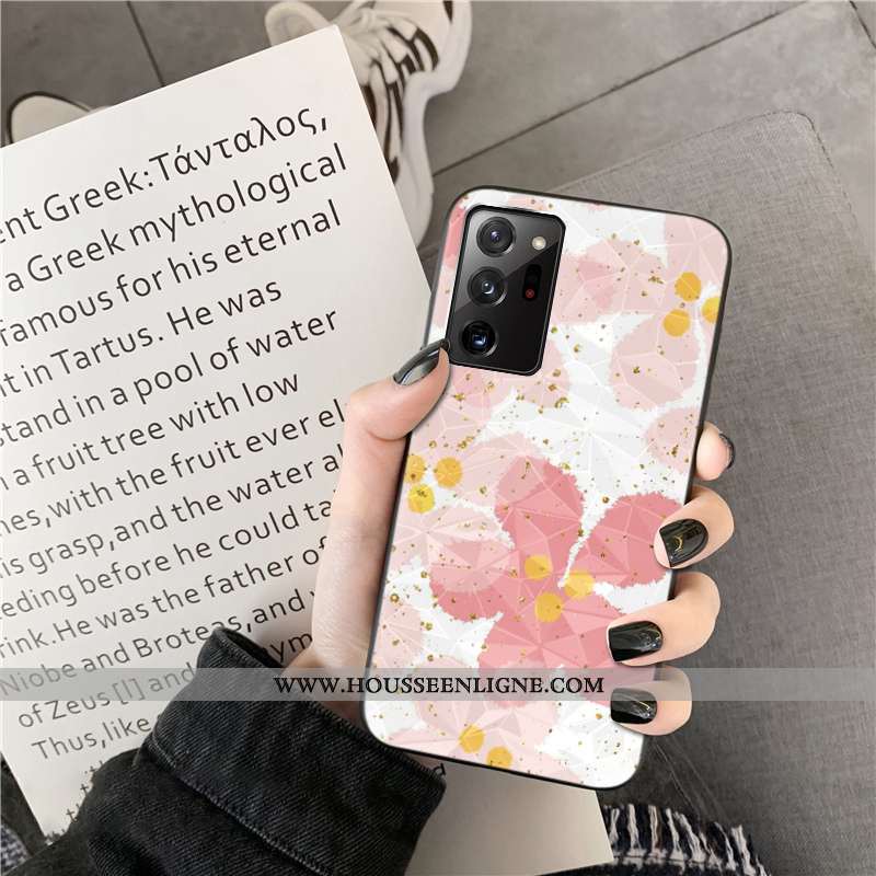 Étui Samsung Galaxy Note20 Ultra Modèle Fleurie Incassable Fleur Étoile Rose Coque Téléphone Portabl