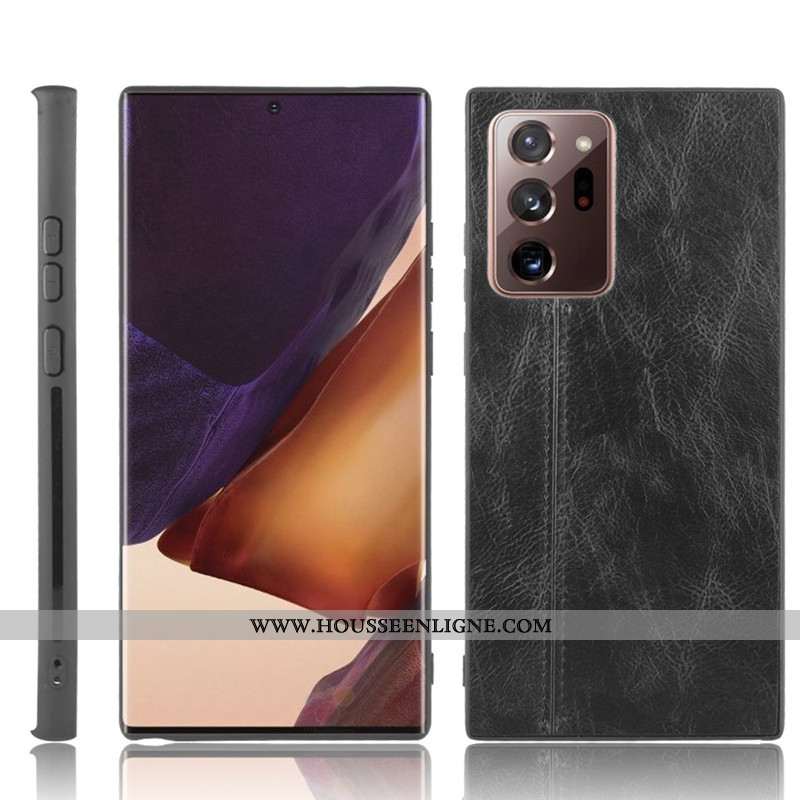Étui Samsung Galaxy Note20 Ultra Protection Cuir Coque Noir Modèle Fleurie Téléphone Portable