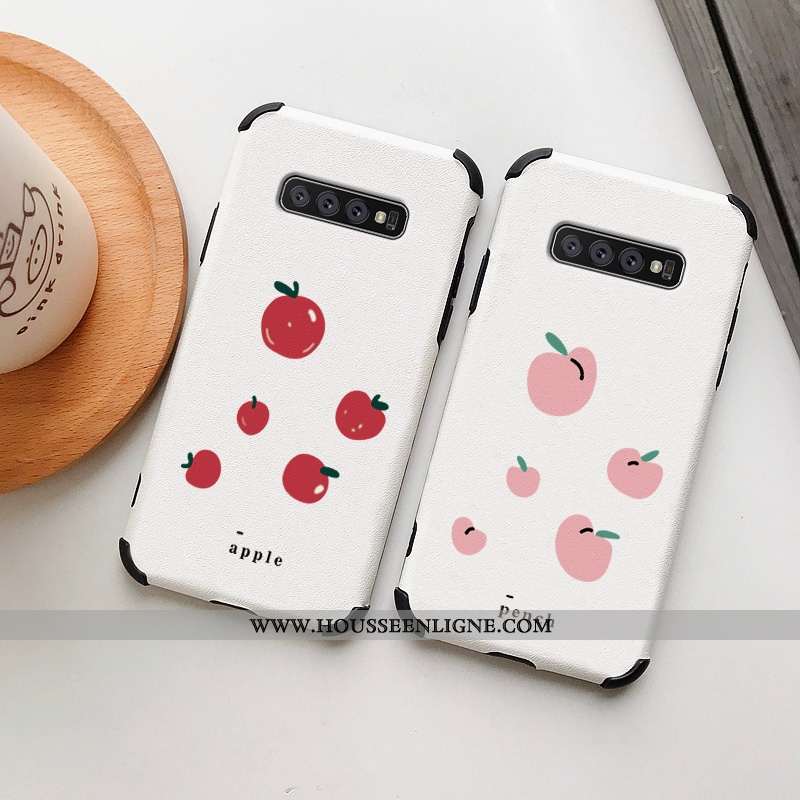Étui Samsung Galaxy S10+ Charmant Cuir Petit Soie Mulberry Silicone Coque Modèle Fleurie Blanche