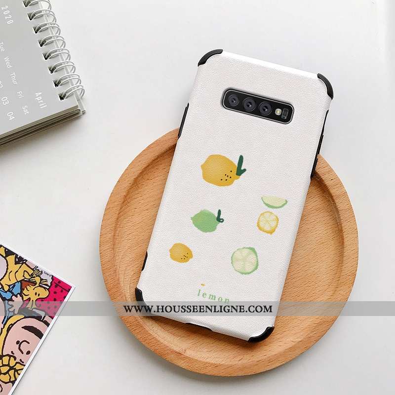 Étui Samsung Galaxy S10+ Charmant Cuir Petit Soie Mulberry Silicone Coque Modèle Fleurie Blanche