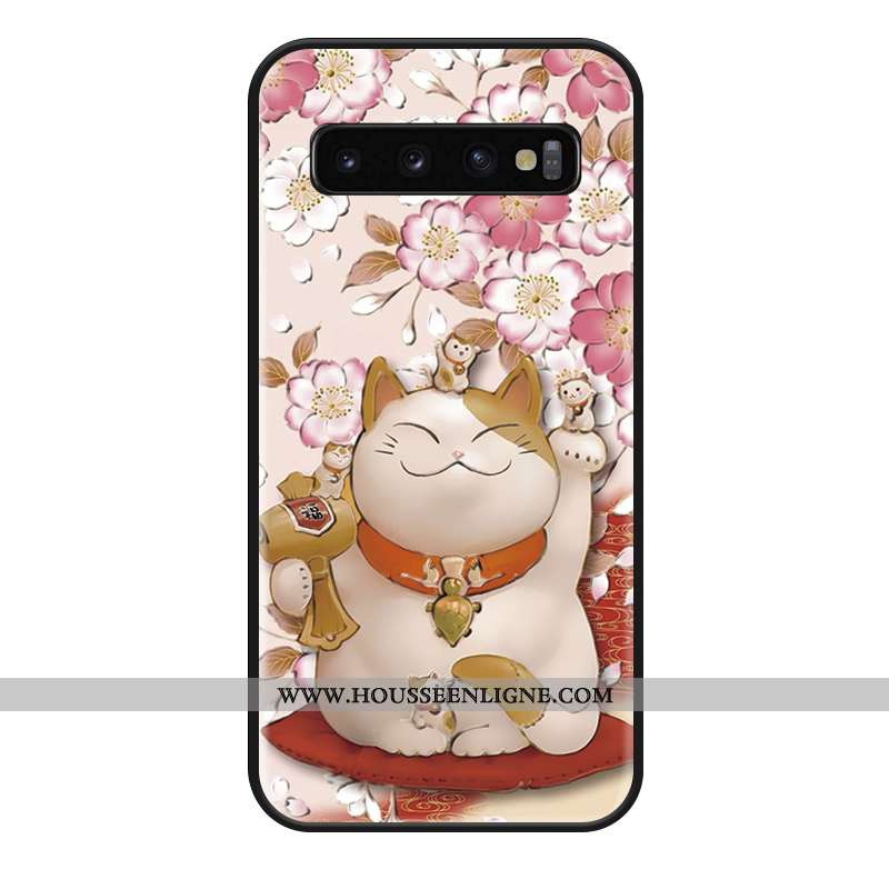 Étui Samsung Galaxy S10+ Charmant Tendance Tout Compris Richesse Coque Dessin Animé Rose