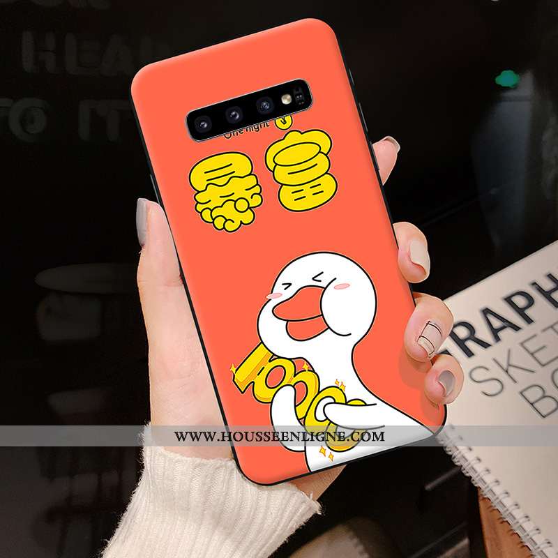 Étui Samsung Galaxy S10 Créatif Dessin Animé Tendance Coque Silicone Bleu Marin Bleu Foncé