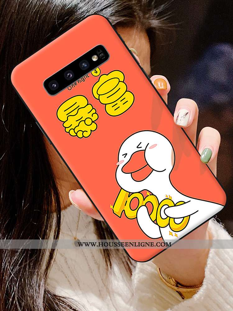 Étui Samsung Galaxy S10 Créatif Dessin Animé Tendance Coque Silicone Bleu Marin Bleu Foncé