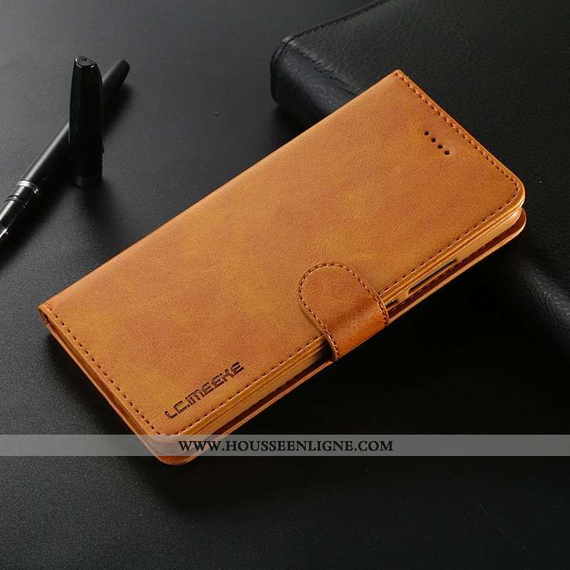 Étui Samsung Galaxy S10+ Cuir Silicone Protection Housse Coque Marron