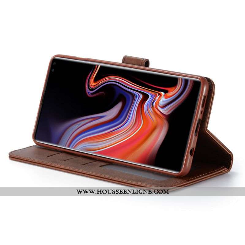 Étui Samsung Galaxy S10+ Cuir Silicone Protection Housse Coque Marron