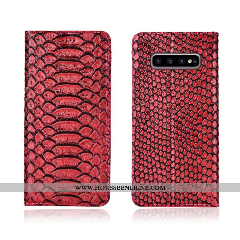 Étui Samsung Galaxy S10 Cuir Véritable Cuir Incassable Étoile Noir Nouveau