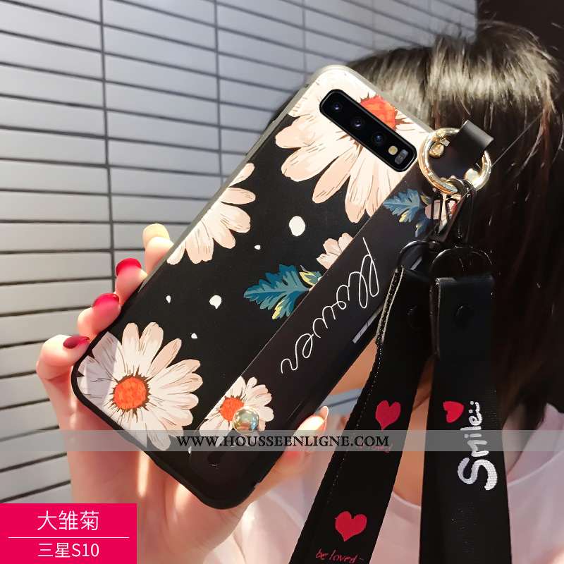 Étui Samsung Galaxy S10 Délavé En Daim Personnalité 2020 Fluide Doux Noir Téléphone Portable Coque