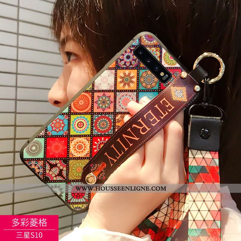 Étui Samsung Galaxy S10 Délavé En Daim Personnalité 2020 Fluide Doux Noir Téléphone Portable Coque