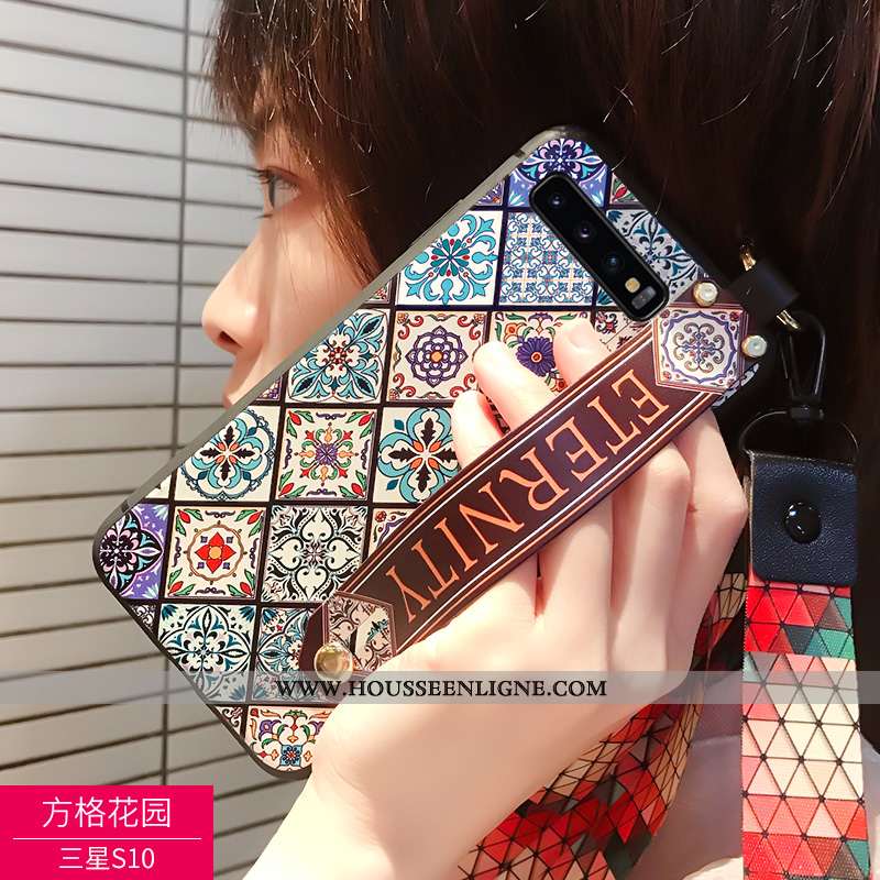 Étui Samsung Galaxy S10 Délavé En Daim Personnalité 2020 Fluide Doux Noir Téléphone Portable Coque