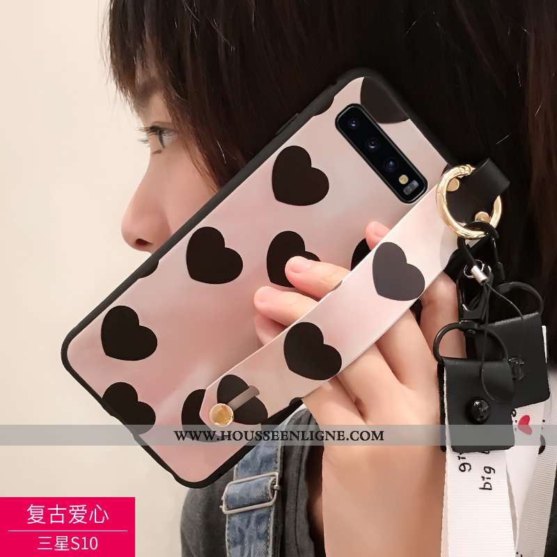 Étui Samsung Galaxy S10 Délavé En Daim Personnalité 2020 Fluide Doux Noir Téléphone Portable Coque