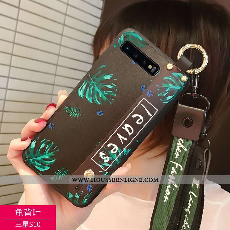 Étui Samsung Galaxy S10 Délavé En Daim Personnalité 2020 Fluide Doux Noir Téléphone Portable Coque