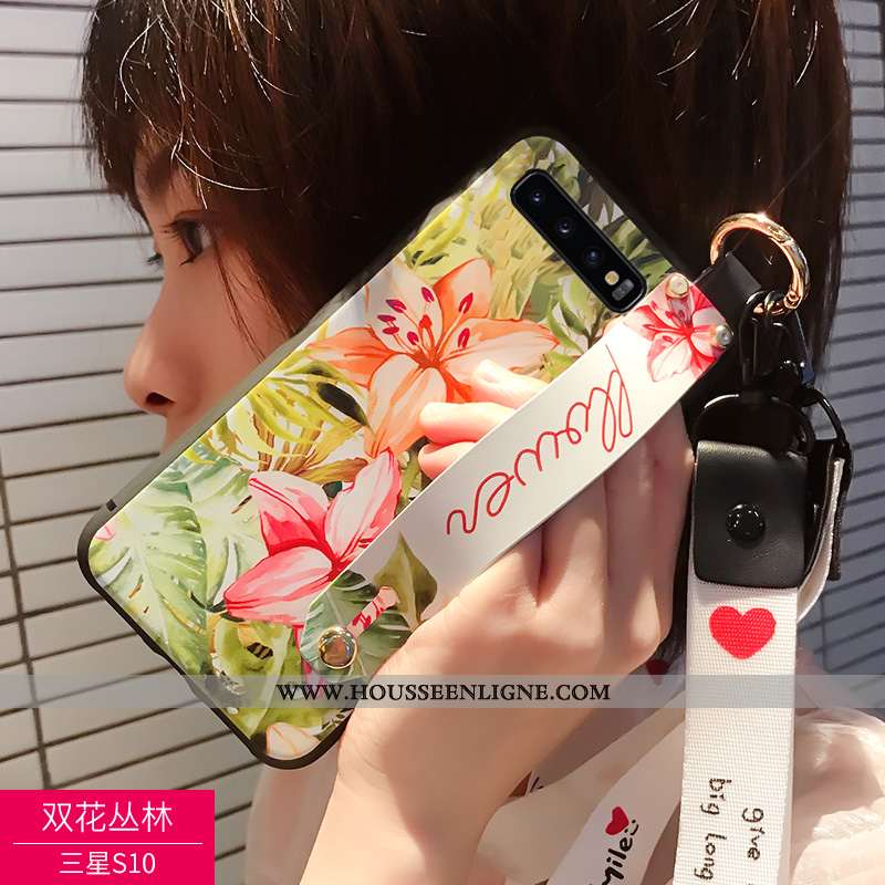 Étui Samsung Galaxy S10 Délavé En Daim Personnalité 2020 Fluide Doux Noir Téléphone Portable Coque