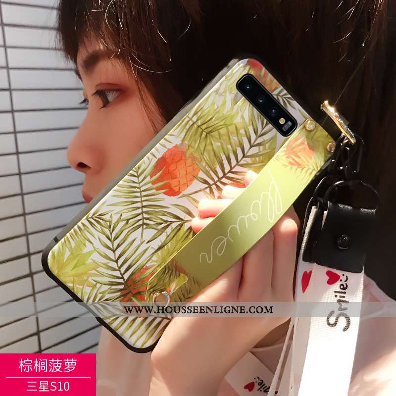 Étui Samsung Galaxy S10 Délavé En Daim Personnalité 2020 Fluide Doux Noir Téléphone Portable Coque