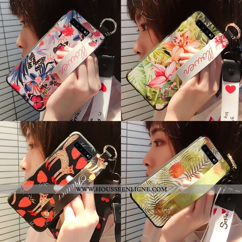 Étui Samsung Galaxy S10 Délavé En Daim Personnalité 2020 Fluide Doux Noir Téléphone Portable Coque