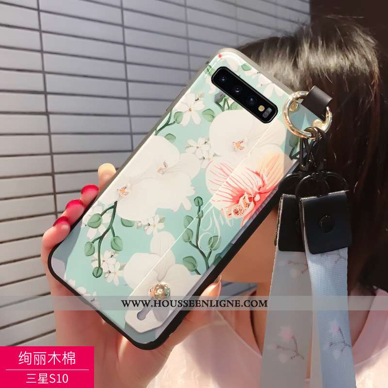 Étui Samsung Galaxy S10 Délavé En Daim Personnalité 2020 Fluide Doux Noir Téléphone Portable Coque