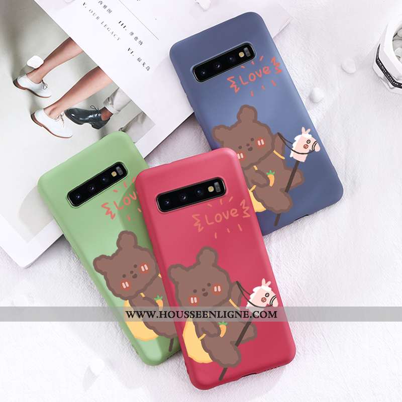 Étui Samsung Galaxy S10 Délavé En Daim Ultra Coque Rouge Tout Compris Silicone Tendance